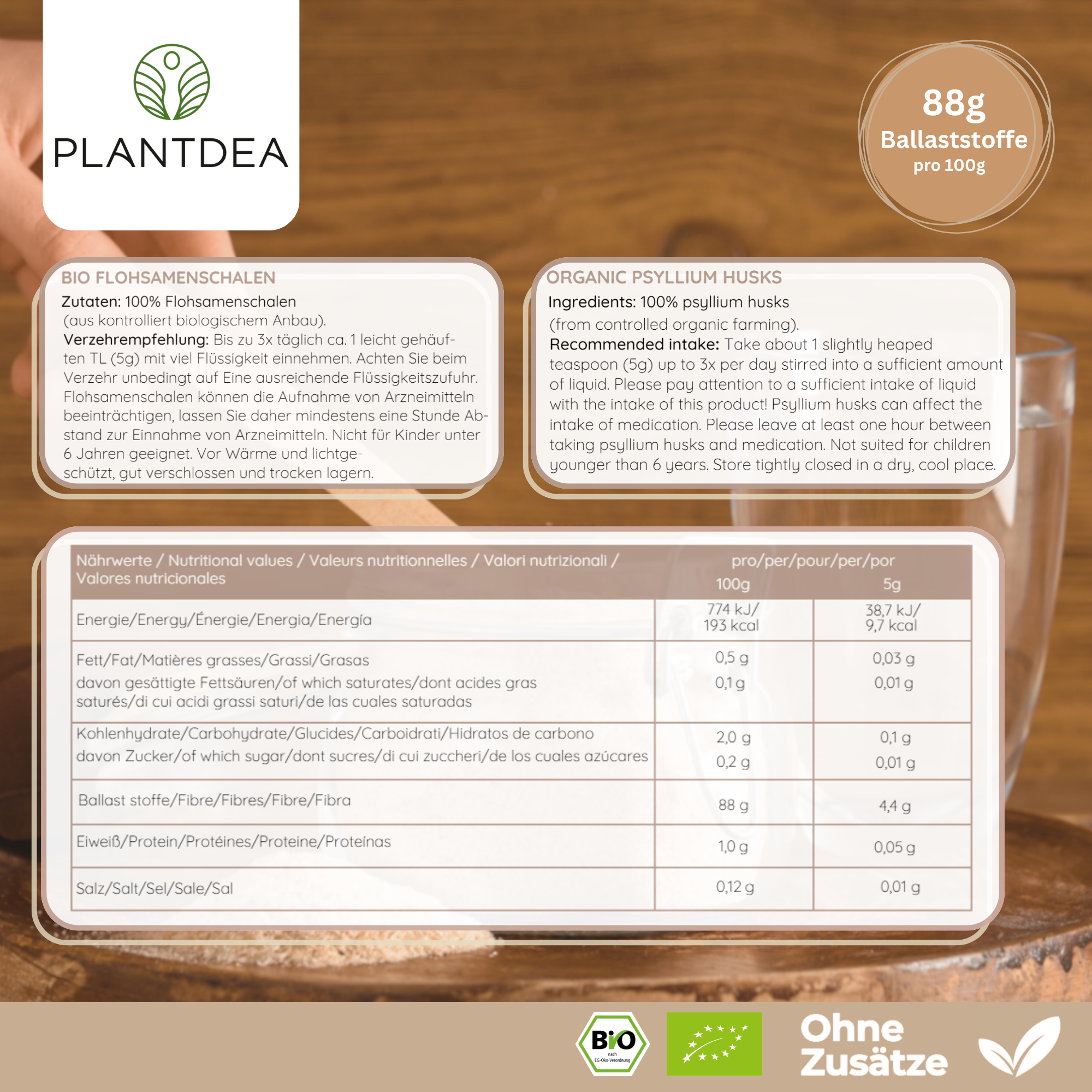 Bio Flohsamenschalen Pulver