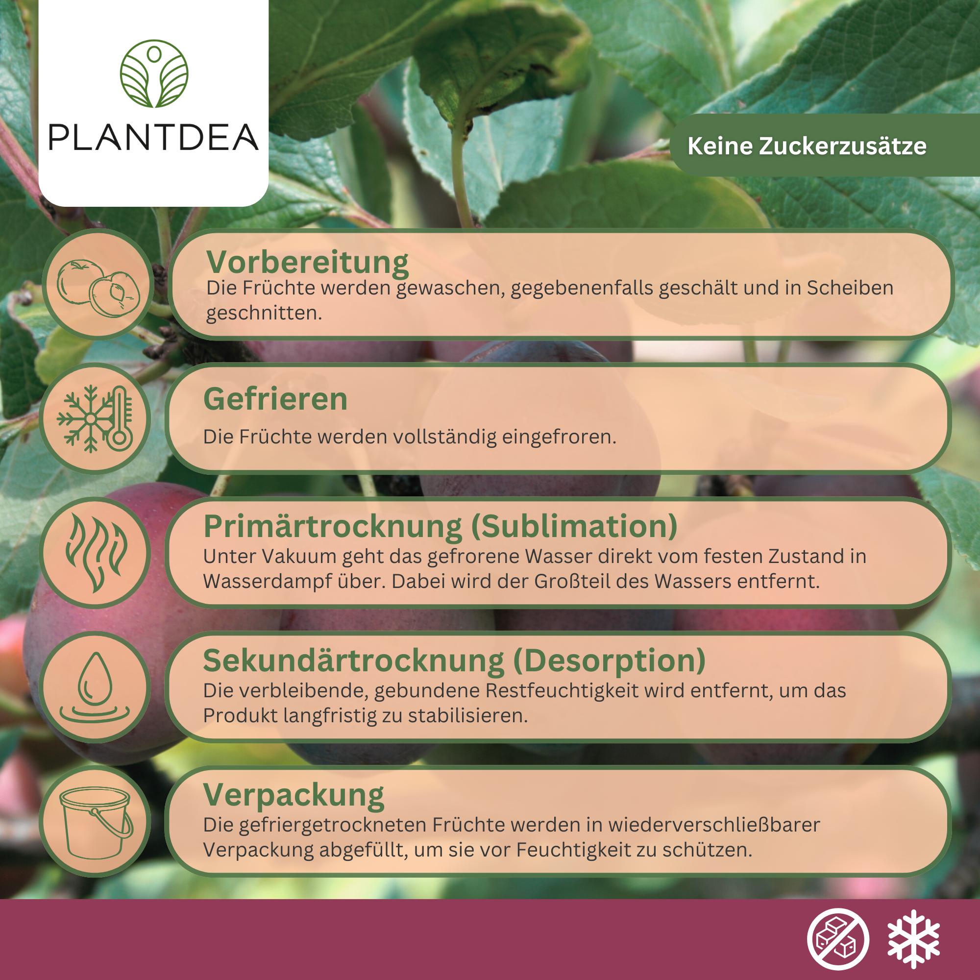 Gefriergetrocknete Pflaumen