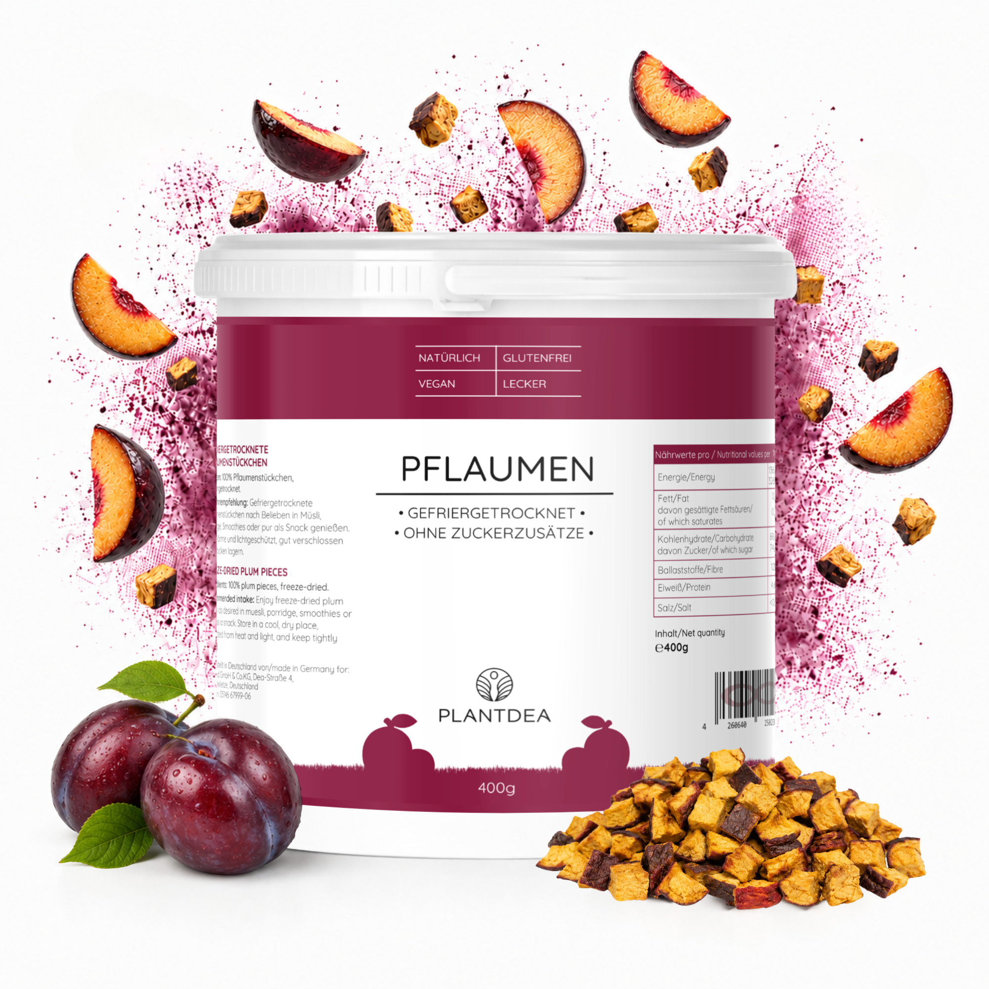 Gefriergetrocknete Pflaumen