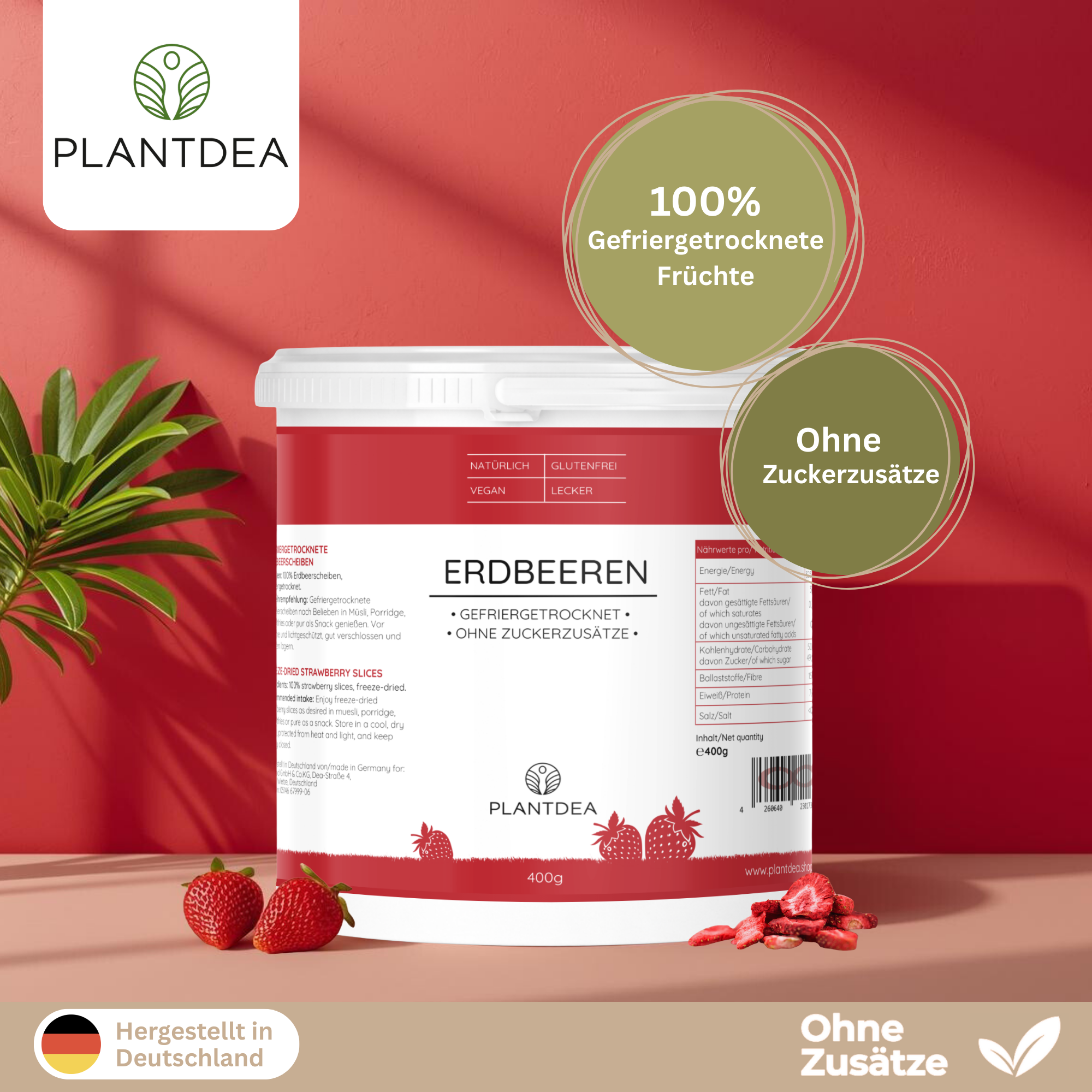 Gefriergetrocknete Erdbeeren