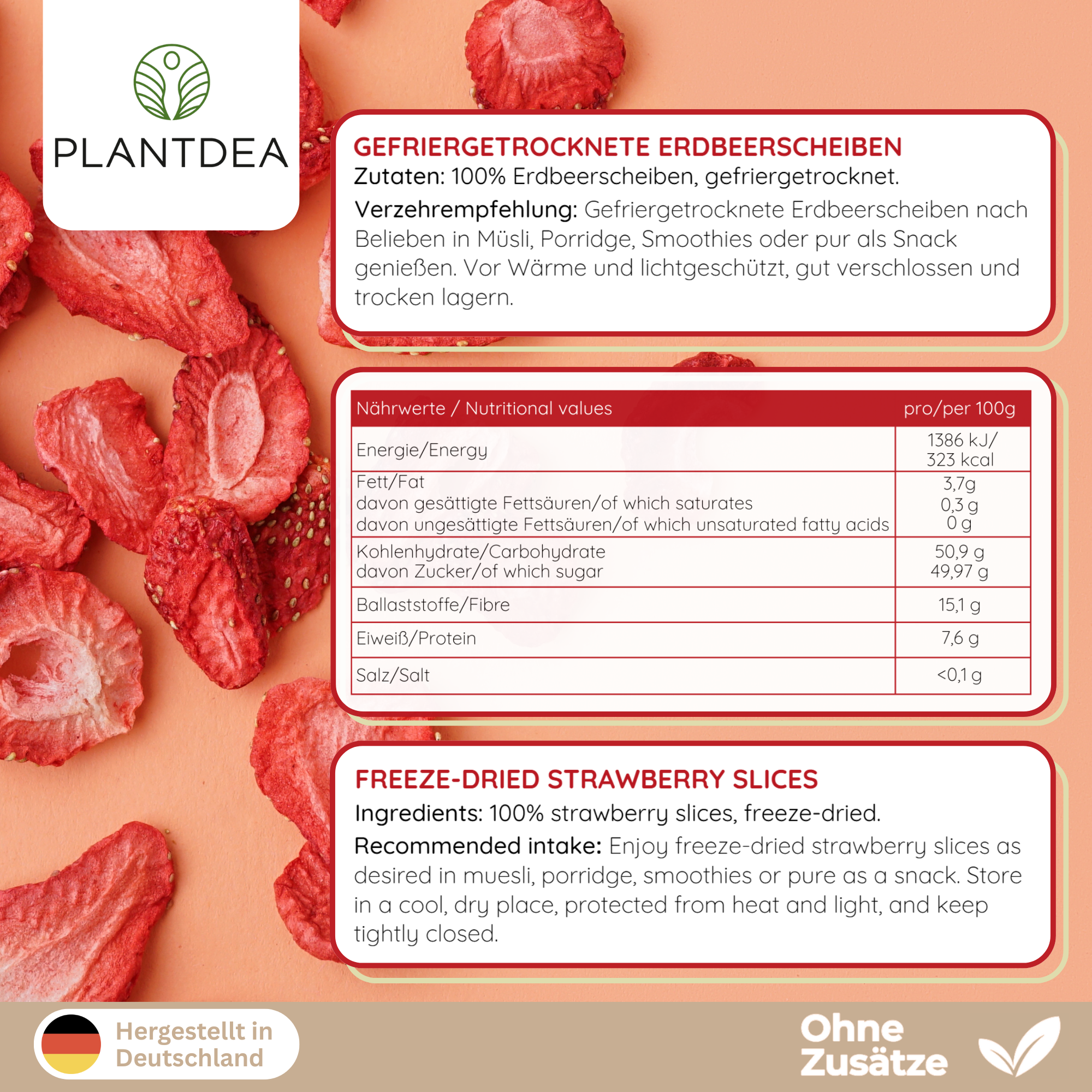 Gefriergetrocknete Erdbeeren