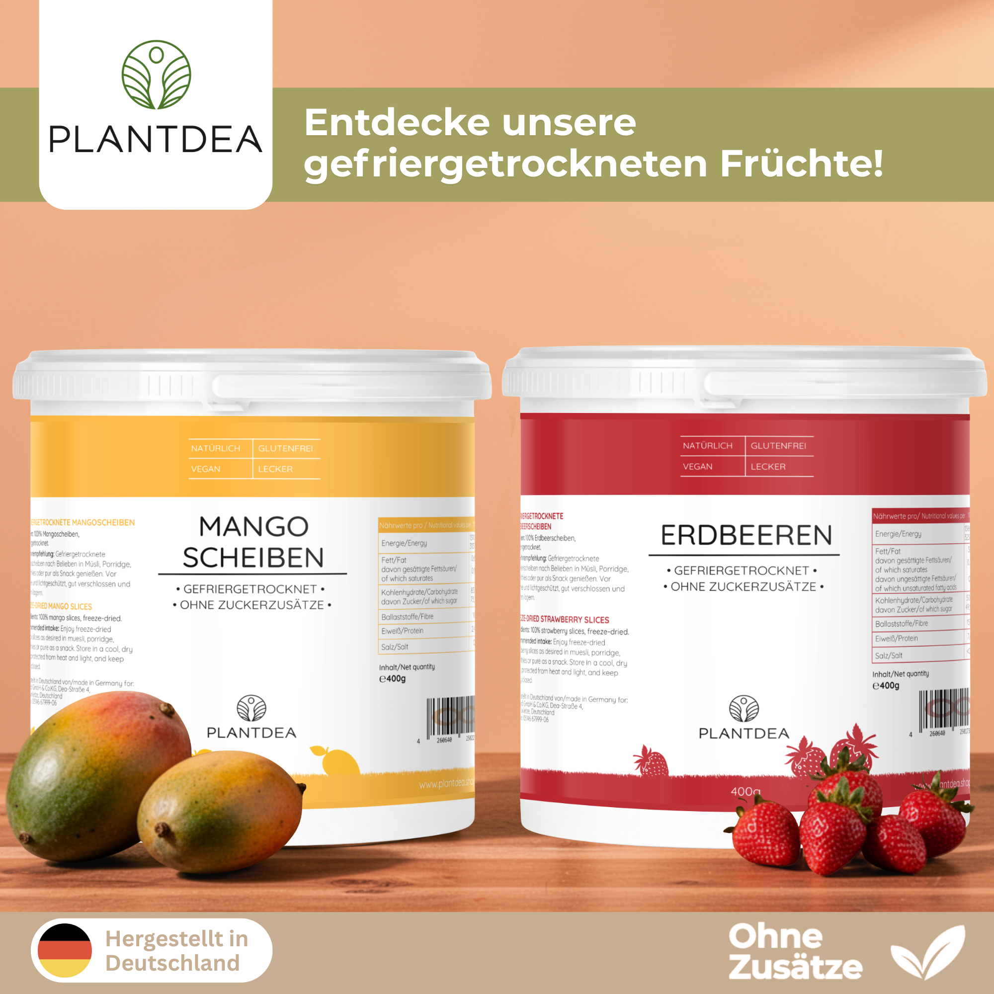 Gefriergetrocknete Erdbeeren