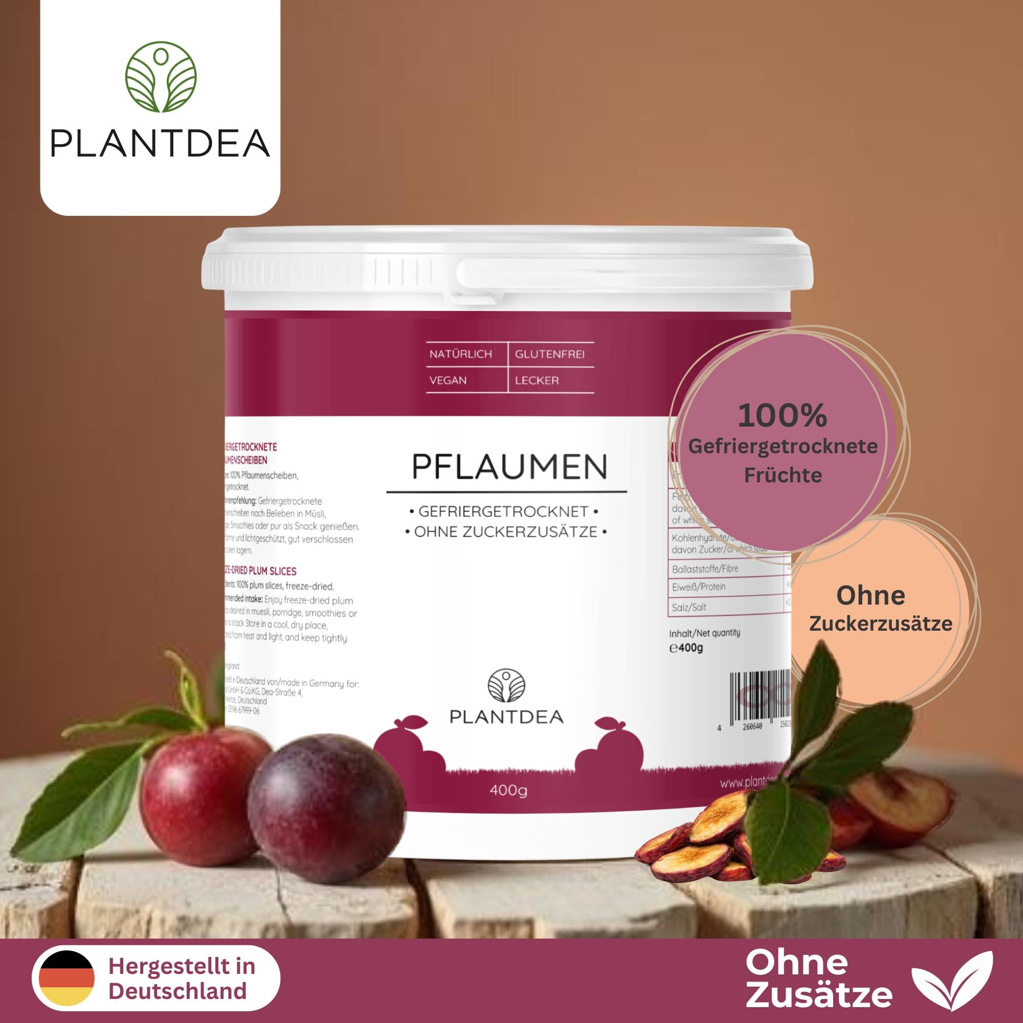 Gefriergetrocknete Pflaumen