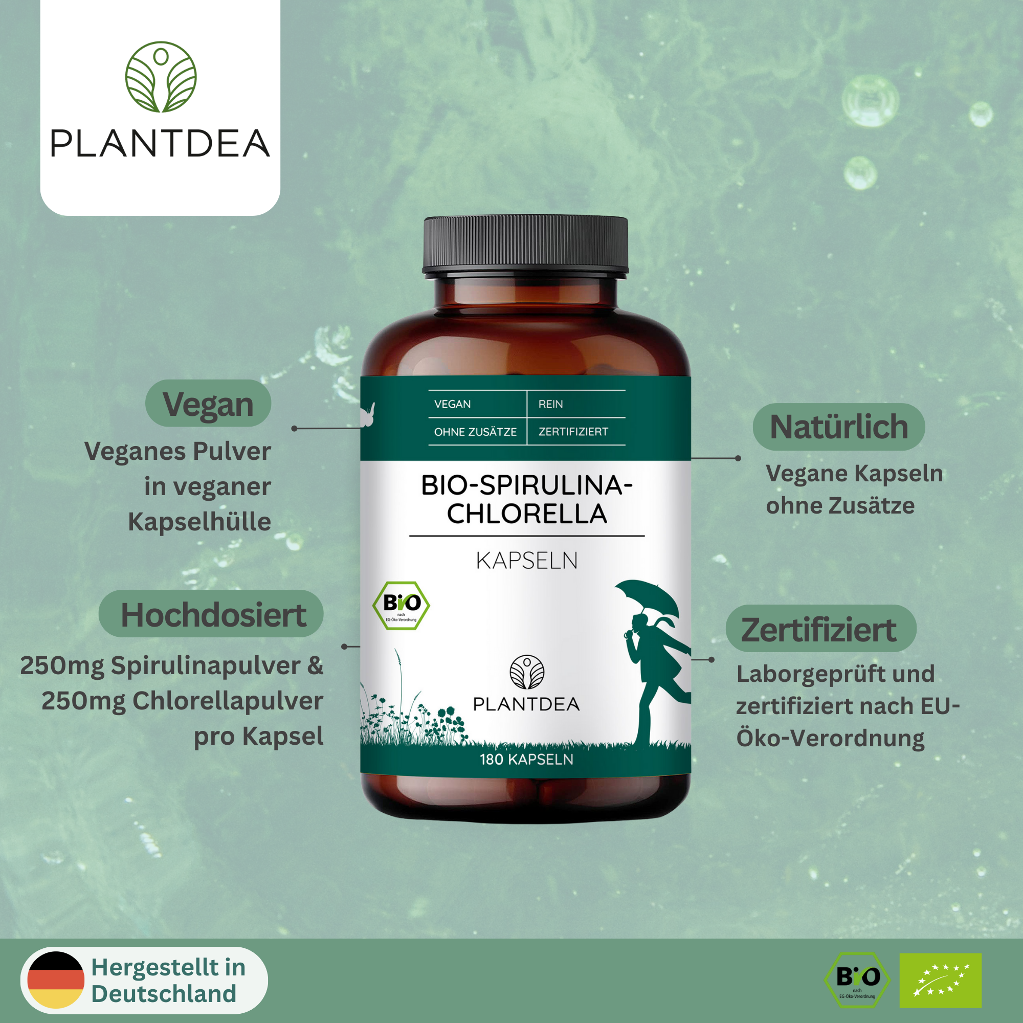 Bio Spirulina & Chlorella Kapseln