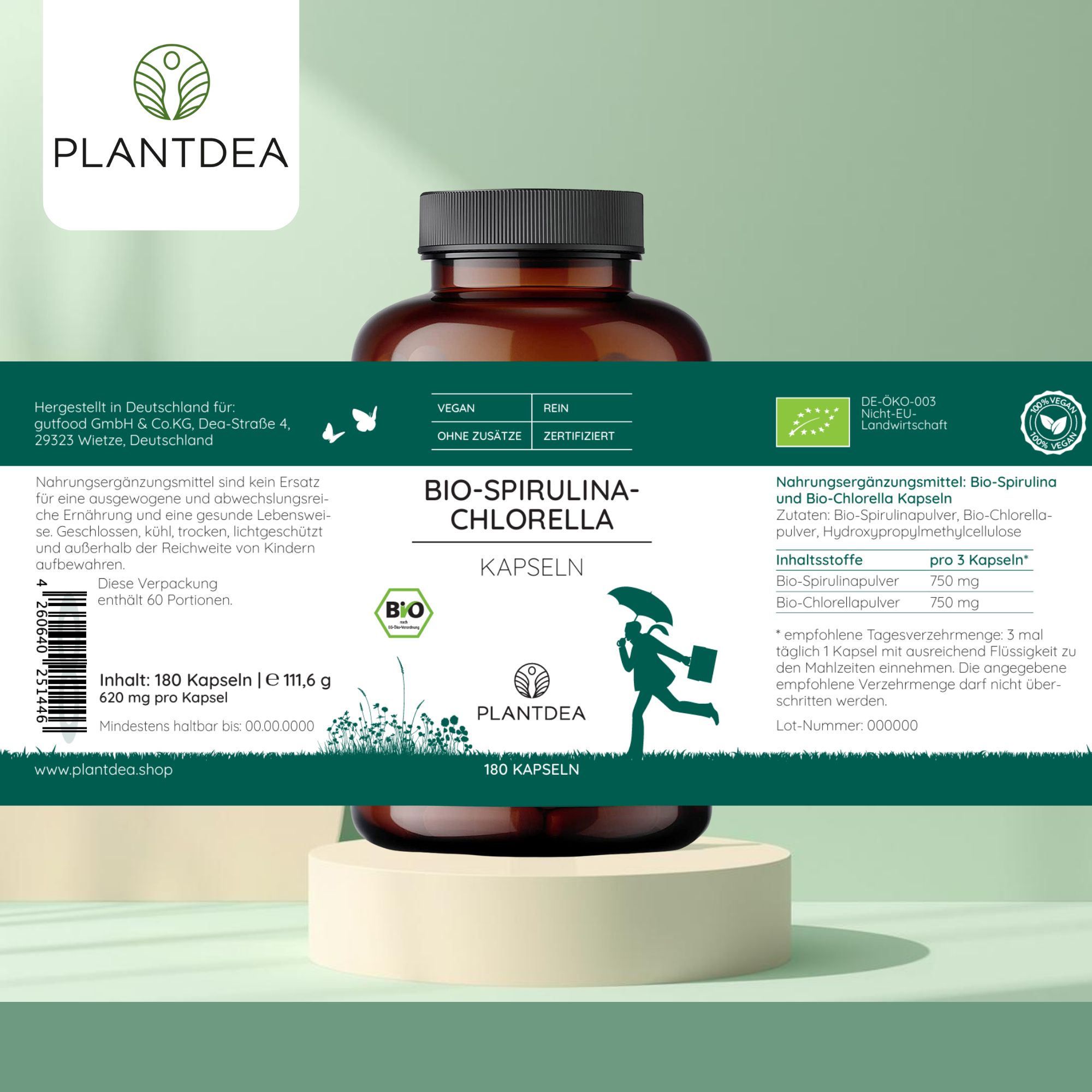 Bio Spirulina & Chlorella Kapseln